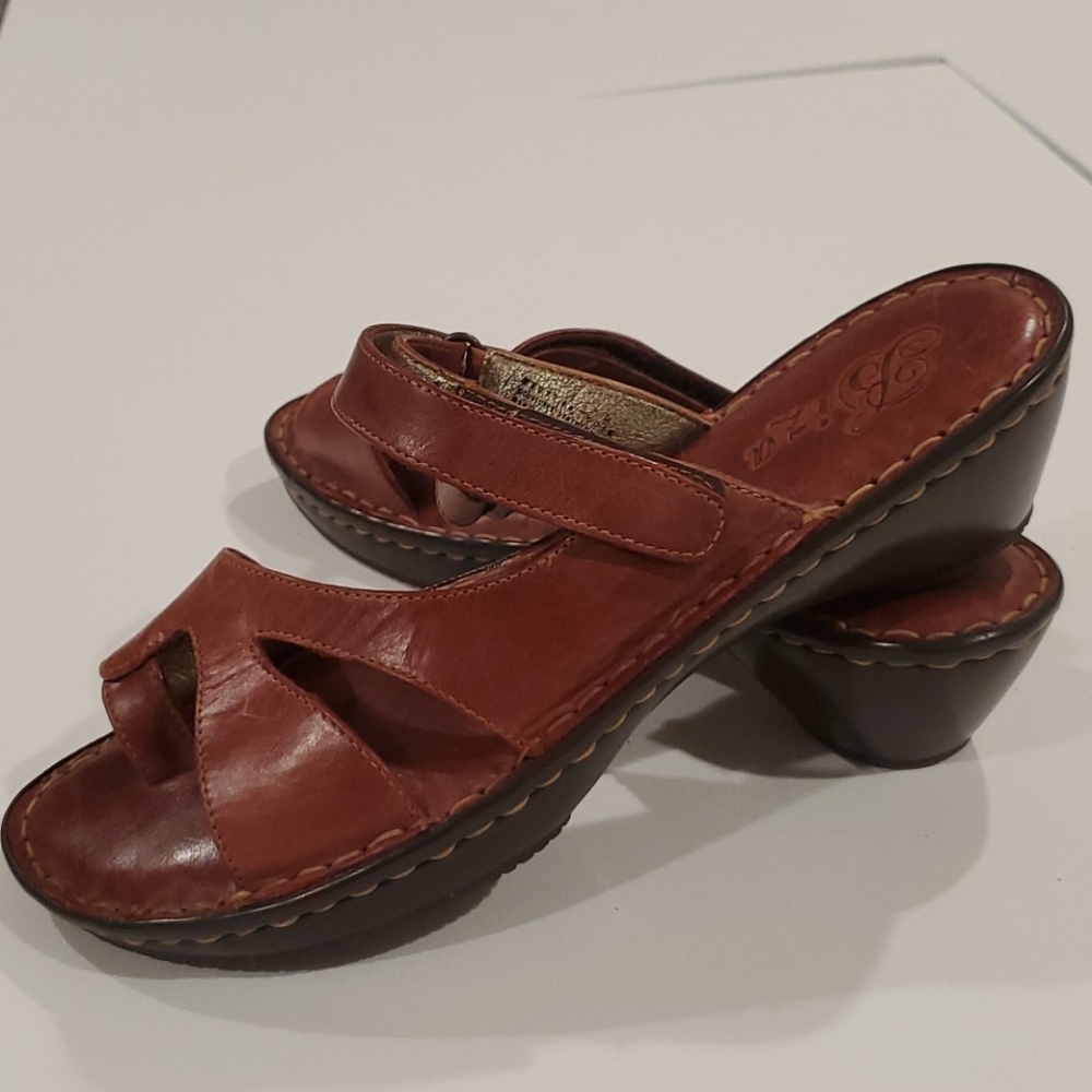 Biza burgundy opens toe sandals